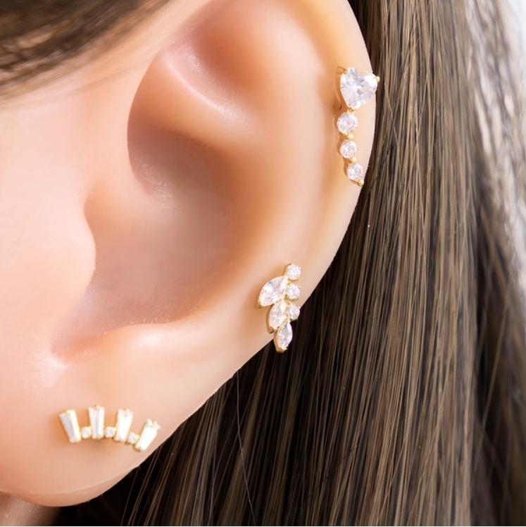 G23/F136 Titanium Zircon Luxury Ear Cartilage & Lip Piercing Jewelry