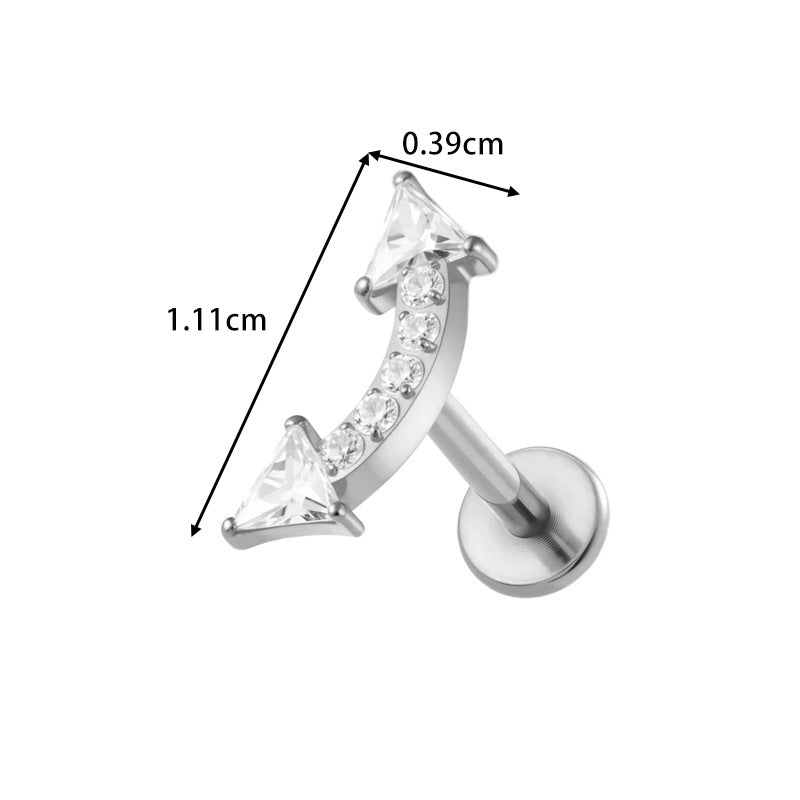 G23/F136 Titanium Zircon-Set Cherry, Dragonfly, Cherry Blossom, Bat, Leaf Internal Thread Lip & Cartilage Piercing Jewelry