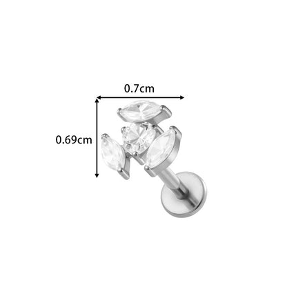G23/F136 Titanium Fox, Wine Glass, Clover, Fish Internally Threaded Labret & Cartilage Piercing Jewelry