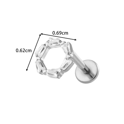 G23/F136 Titanium Zircon-Set Cherry, Dragonfly, Cherry Blossom, Bat, Leaf Internal Thread Lip & Cartilage Piercing Jewelry