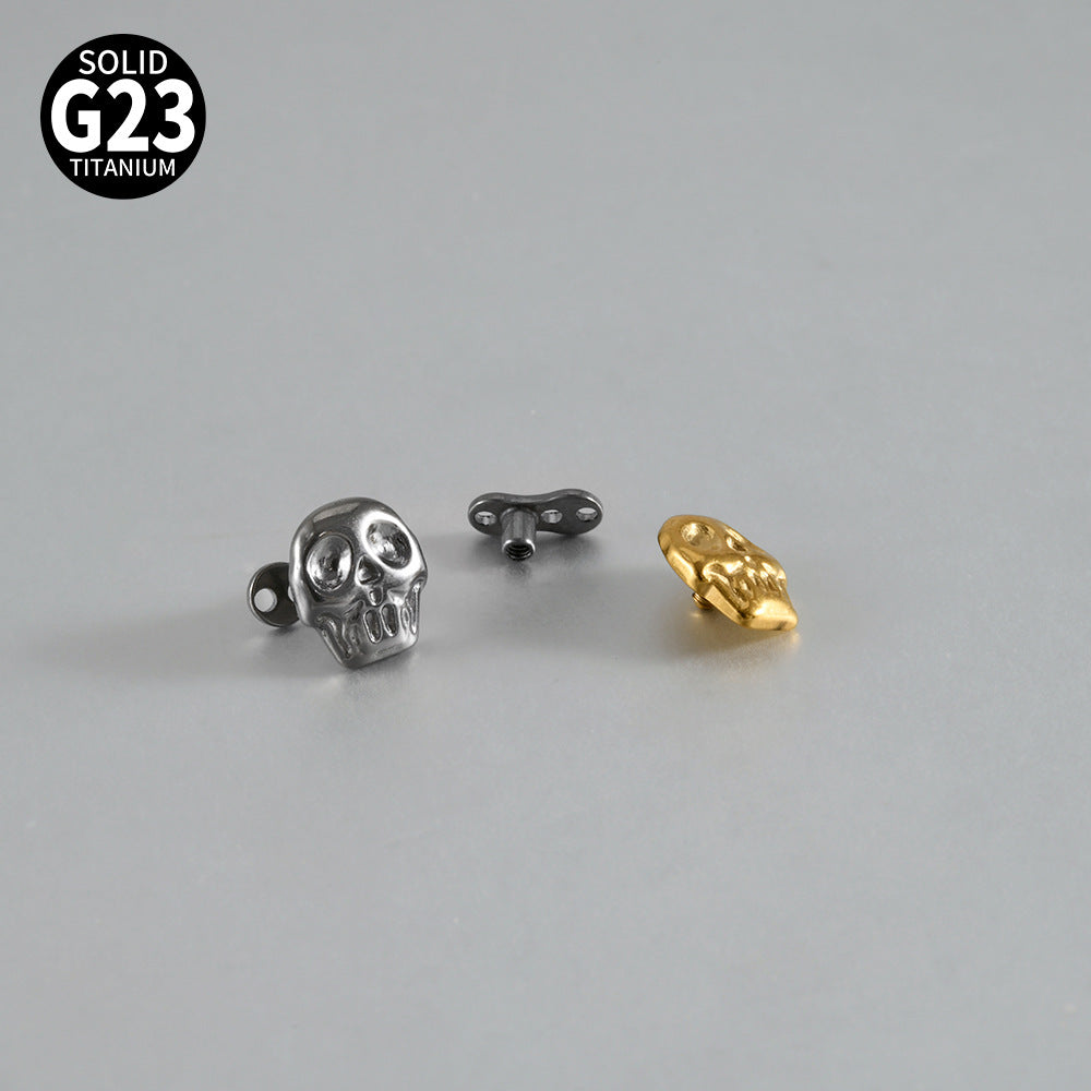 ASTM F136 Titanium Skull Dermal Anchor Implant – Punk Style Skin Implant Piercing Jewelry