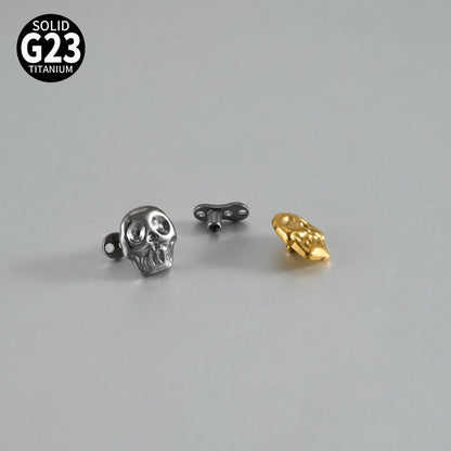 ASTM F136 Titanium Skull Dermal Anchor Implant – Punk Style Skin Implant Piercing Jewelry