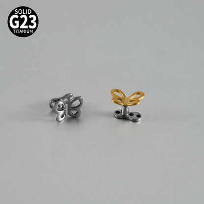 ASTM F136 Titanium Hollow Butterfly Dermal Anchor – Internally Threaded Surface Piercing Jewelry