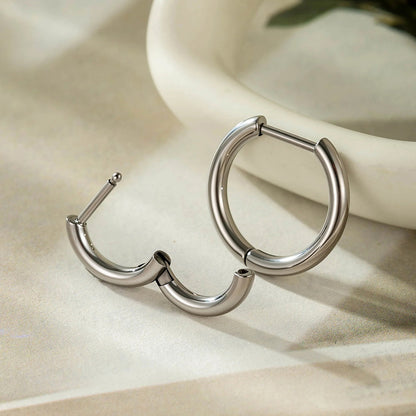 G23 Titanium 8-12mm Semi-Circular Threaded Stud Earrings – Trendy and Versatile Piercing Jewelry for  Cartilage Piercings