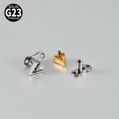 ASTM F136 Titanium Triangle Frame CZ Microdermal Anchor – Elegant Skin Implant Jewelry