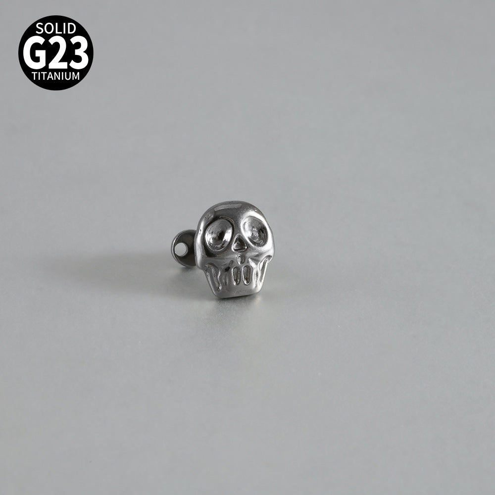 ASTM F136 Titanium Skull Dermal Anchor Implant – Punk Style Skin Implant Piercing Jewelry