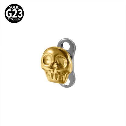 ASTM F136 Titanium Skull Dermal Anchor Implant – Punk Style Skin Implant Piercing Jewelry
