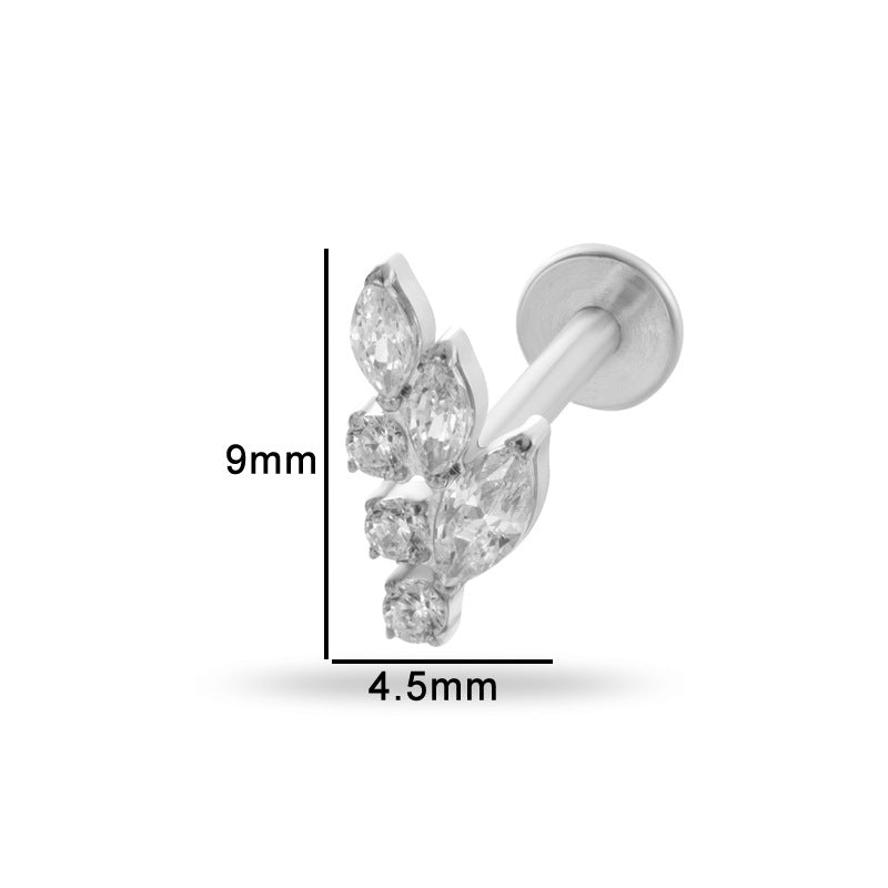 G23/F136 Titanium Zircon Luxury Ear Cartilage & Lip Piercing Jewelry