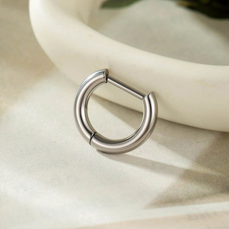 G23 Titanium 8-12mm Semi-Circular Threaded Stud Earrings – Trendy and Versatile Piercing Jewelry for  Cartilage Piercings