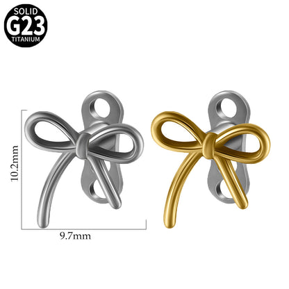 ASTM F136 Titanium Bow Dermal Anchor – Minimal Sweet Collarbone Skin Implant Jewelry