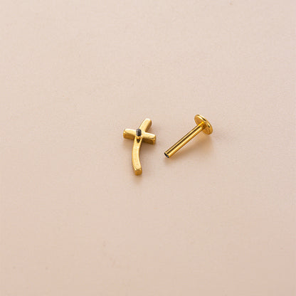 F136 Titanium Zircon Heart, Cross, Lightning & Snake Piercing Jewelry | Lip & Cartilage Studs