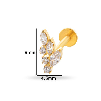G23/F136 Titanium Zircon Luxury Ear Cartilage & Lip Piercing Jewelry