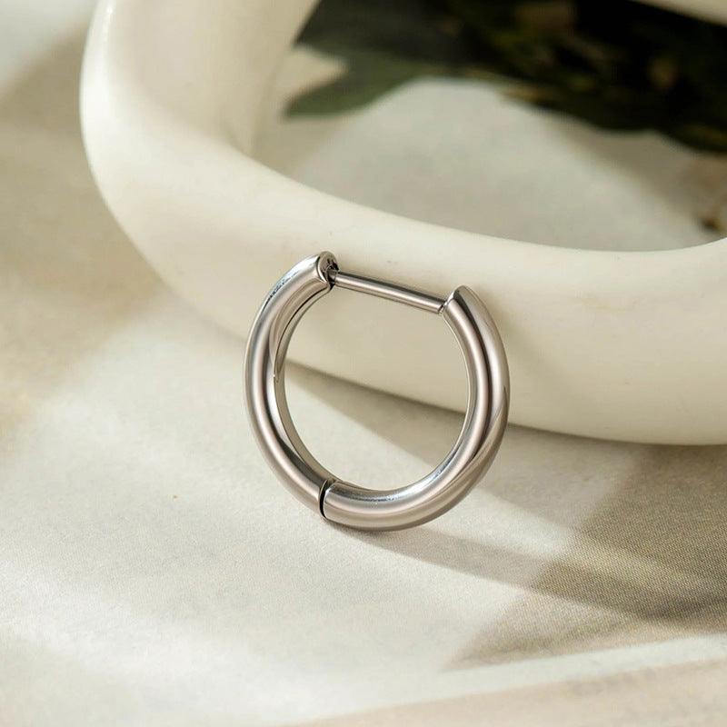 G23 Titanium 8-12mm Semi-Circular Threaded Stud Earrings – Trendy and Versatile Piercing Jewelry for  Cartilage Piercings