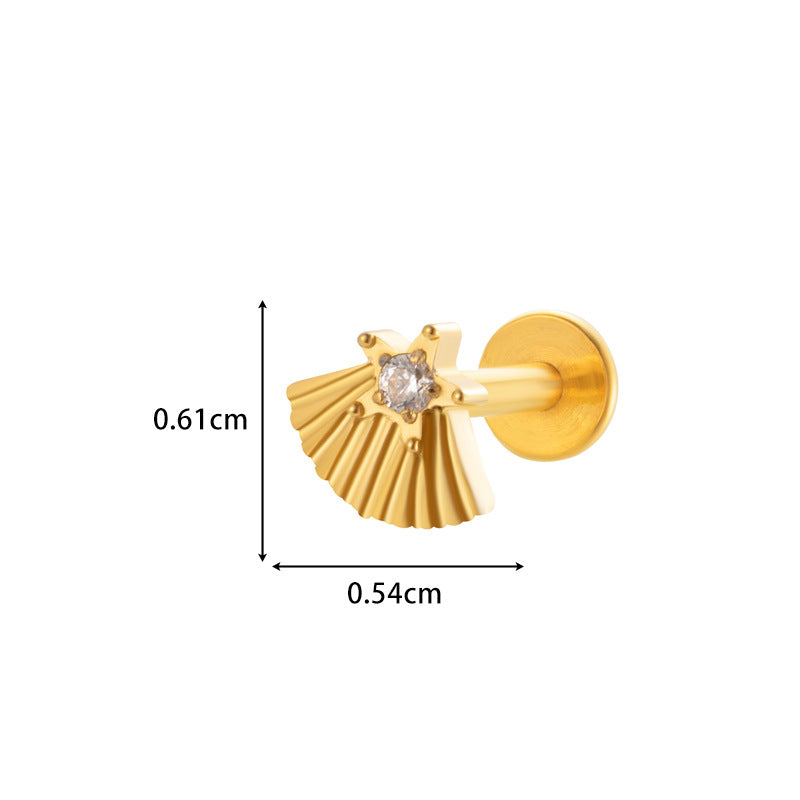 Implant Grade ASTM F136 Titanium Micro CZ Flat Back Stud | Internal Thread Cartilage & Lip Piercing Jewelry