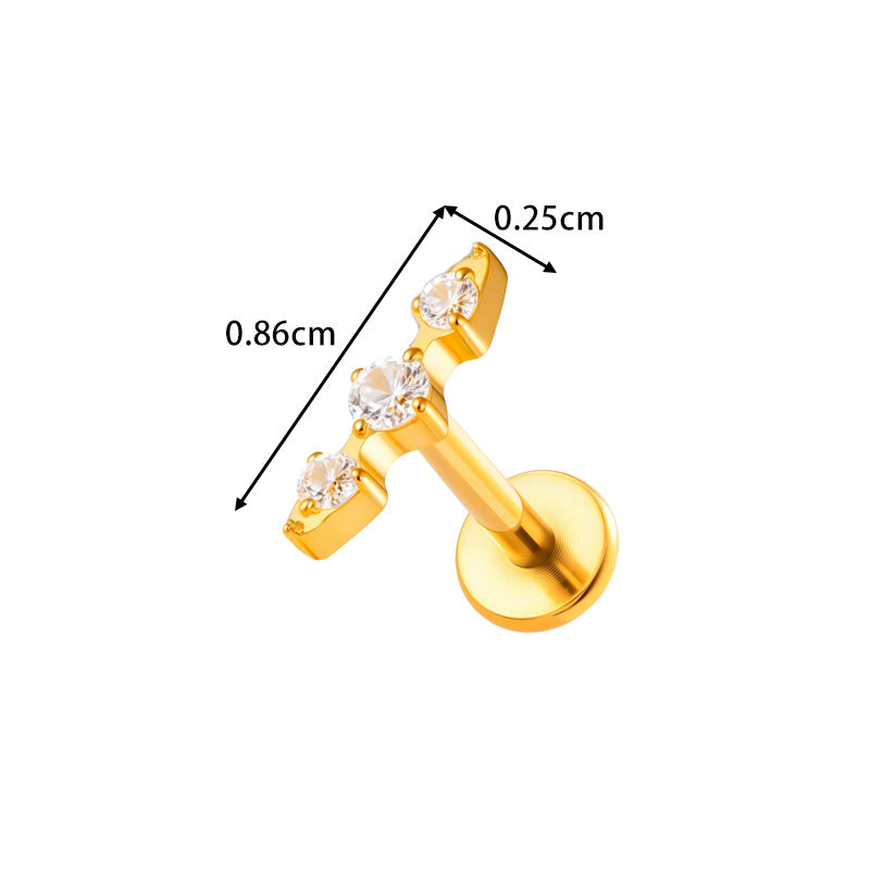 G23/F136 Titanium Fox, Wine Glass, Clover, Fish Internally Threaded Labret & Cartilage Piercing Jewelry