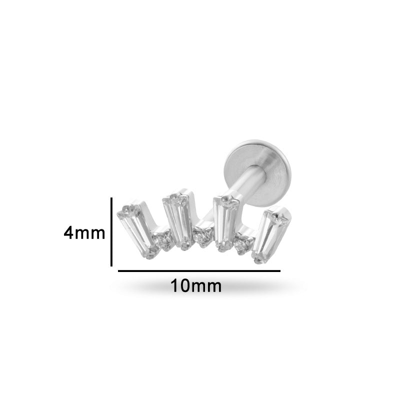G23/F136 Titanium Zircon Luxury Ear Cartilage & Lip Piercing Jewelry