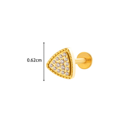 Implant Grade ASTM F136 Titanium Micro CZ Flat Back Stud | Internal Thread Cartilage & Lip Piercing Jewelry