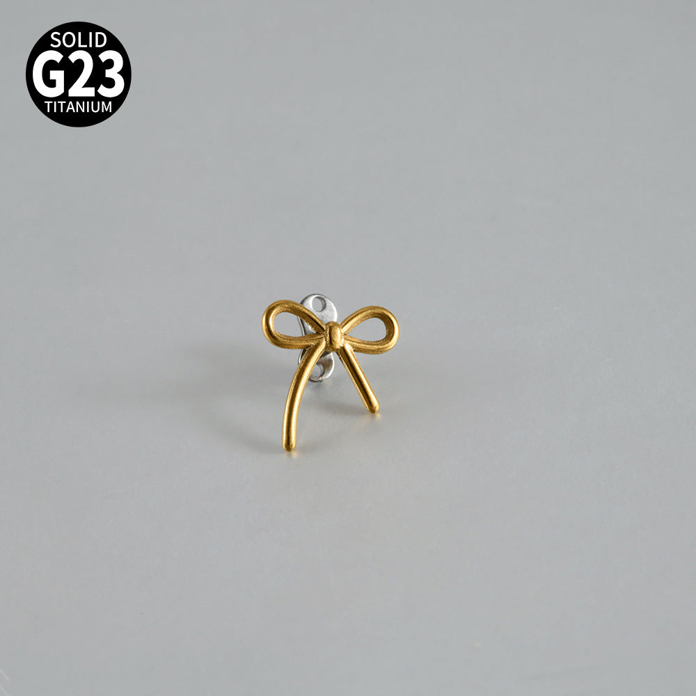 ASTM F136 Titanium Bow Dermal Anchor – Minimal Sweet Collarbone Skin Implant Jewelry