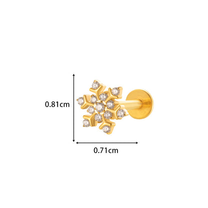 Implant Grade ASTM F136 Titanium Micro CZ Flat Back Stud | Internal Thread Cartilage & Lip Piercing Jewelry