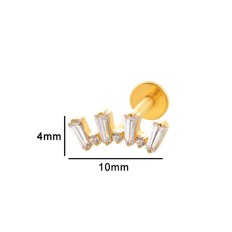 G23/F136 Titanium Zircon Luxury Ear Cartilage & Lip Piercing Jewelry