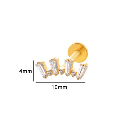 G23/F136 Titanium Zircon Luxury Ear Cartilage & Lip Piercing Jewelry