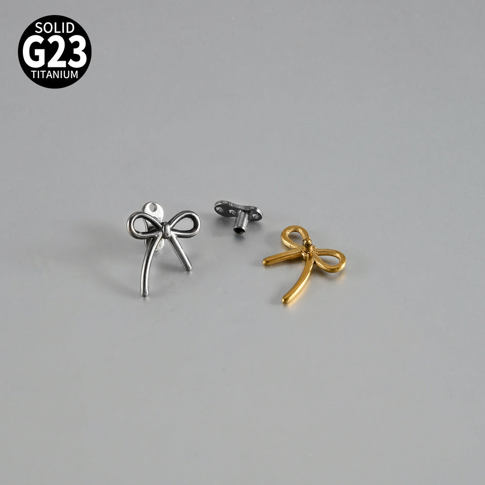 ASTM F136 Titanium Bow Dermal Anchor – Minimal Sweet Collarbone Skin Implant Jewelry