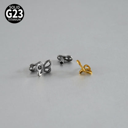 ASTM F136 Titanium Hollow Butterfly Dermal Anchor – Internally Threaded Surface Piercing Jewelry