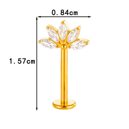 G23 Titanium Flower Lip Piercing & Cartilage Piercing Jewelry – High-End Design with Zircon | Wanti Jewelry