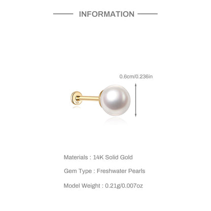 14K Gold Freshwater Pearl Stud Earrings – Minimalist & Hypoallergenic