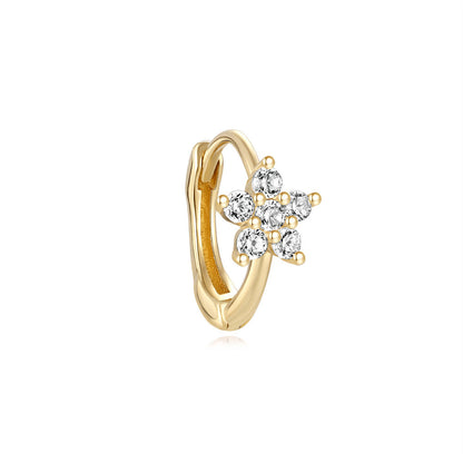 14K Gold Star Zircon Stud Earrings – Dainty & Shimmering