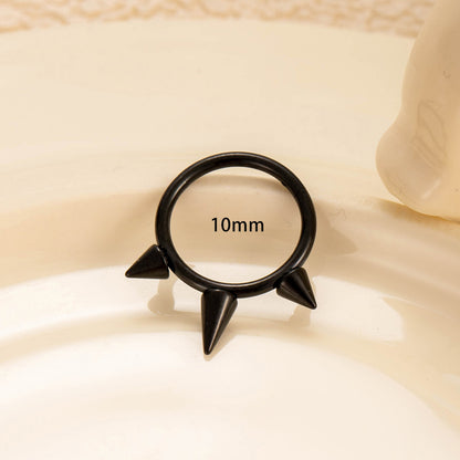 G23 Titanium Spike Hoop Earrings | Hypoallergenic Hinged Clicker Piercing Jewelry for Men & Women