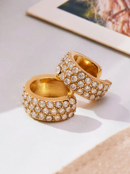 Stainless Steel Zircon Ear Cuff | Gold / Silver Single Clip-On Earring