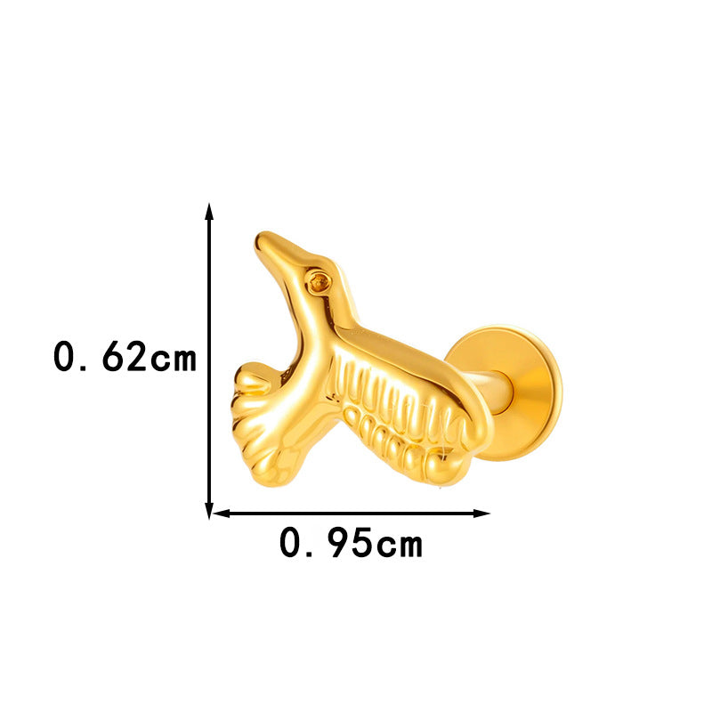Pure Titanium Animal-Shaped Stud Earrings for Cartilage Piercing | G23/F136 Hypoallergenic