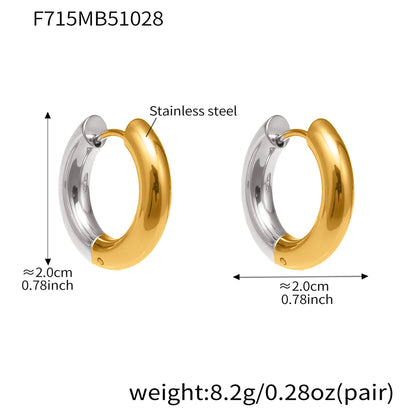 Statement Stainless Steel Hoop Earrings – Bold Geometric Circle Earrings, Modern Minimalist Jewelry for Women