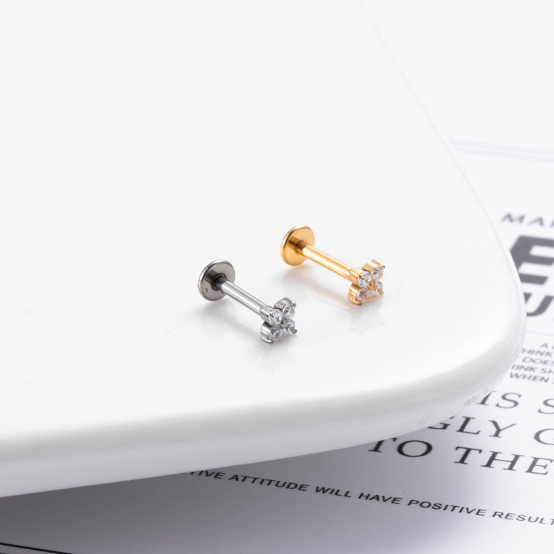 Titanium Zircon Piercing Stud – Hypoallergenic & Minimalist Jewelry