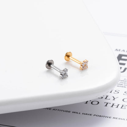 Titanium Zircon Piercing Stud – Hypoallergenic & Minimalist Jewelry