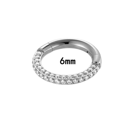 G23/F136 Titanium 1.3mm Closed Hoop with Cubic Zirconia | Nose & Ear Piercing Jewelry