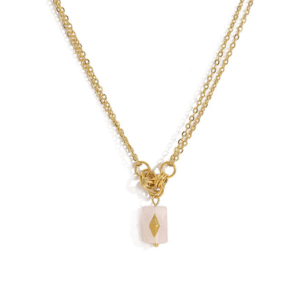 18K Gold Plated Stainless Steel Necklace Collection – Pearl, Tassel & Crystal Pendant Fashion Jewelry