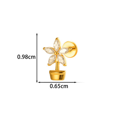 G23/F136 Titanium Internal Thread Lip & Cartilage Studs – Heart, Cross & 10 Classic Designs | Gold & Silver