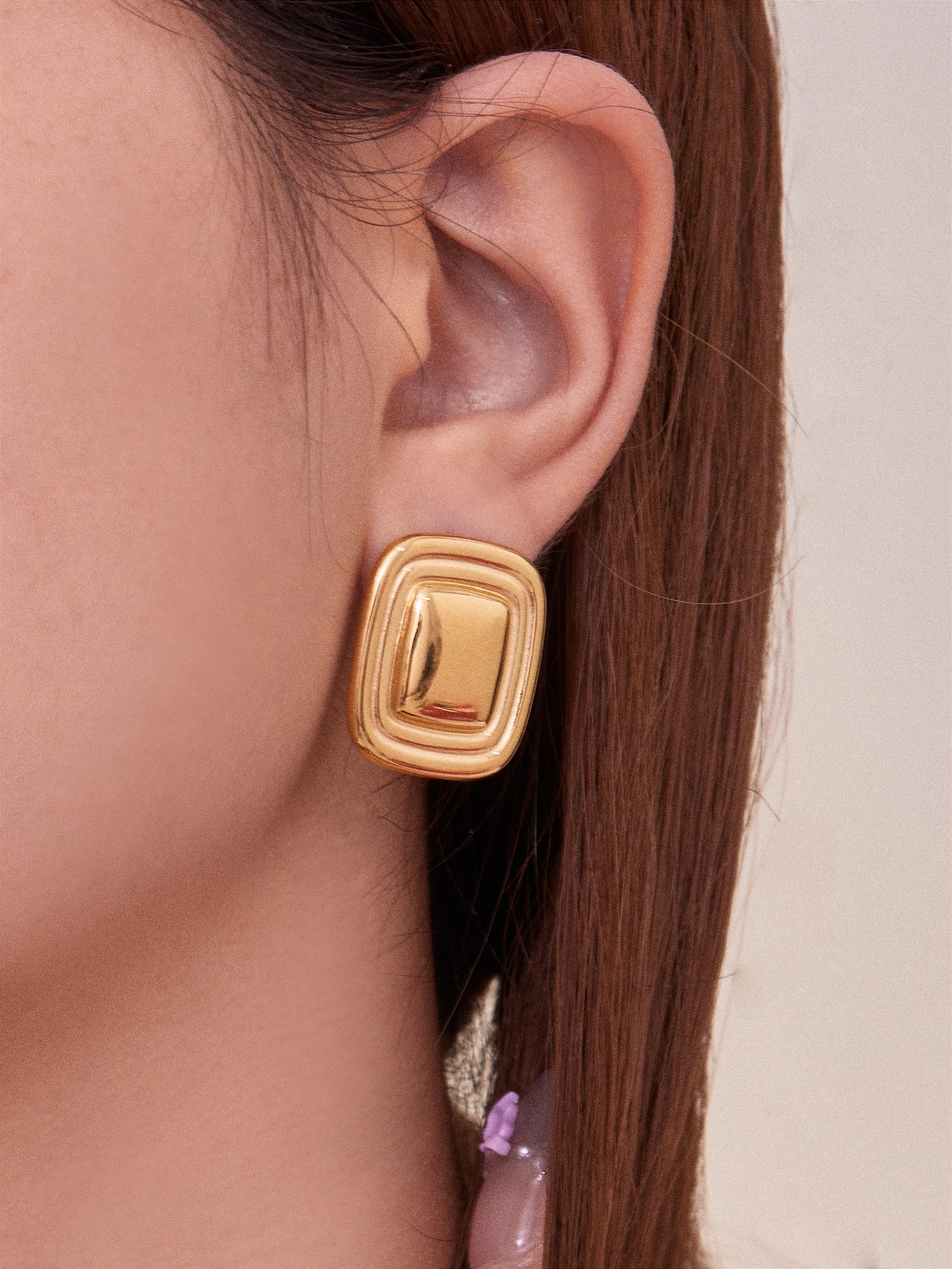 Stainless Steel Retro Geometric Earrings | Figure-8 & Square Shaped Minimalist Hoop Earrings | High-End Fashion Jewelry
