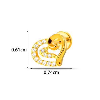 Implant Grade G23 ASTM F136 Titanium CZ Labret Stud | Internal Thread 16G Flat Back Lip & Cartilage Earring
