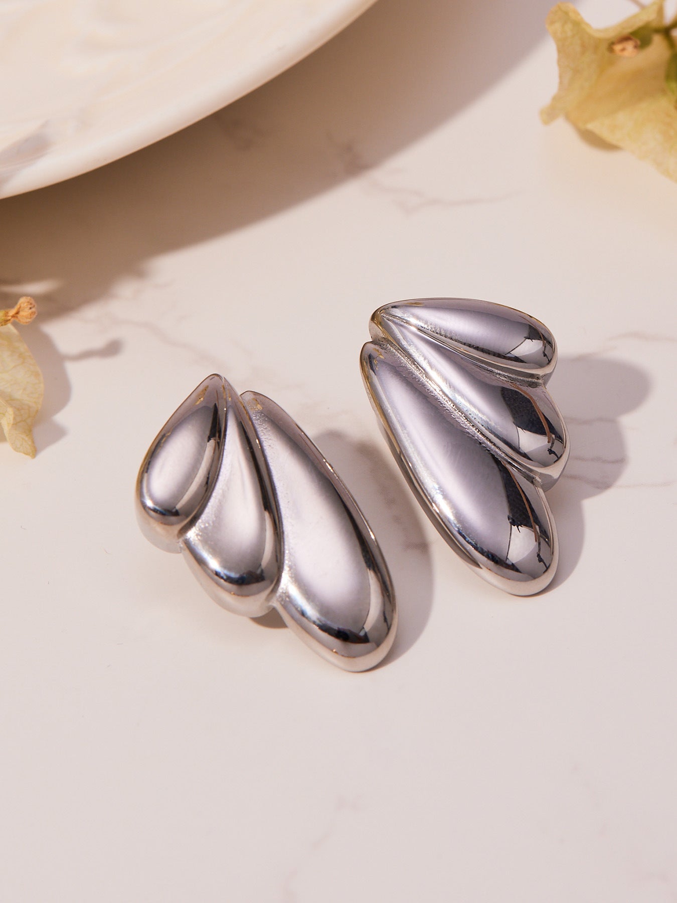 Stainless Steel Wing Earrings – Elegant High-End Statement Fashion Jewelry for Women