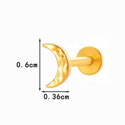 Titanium Internally Threaded Flat Back Piercing Stud for Cartilage