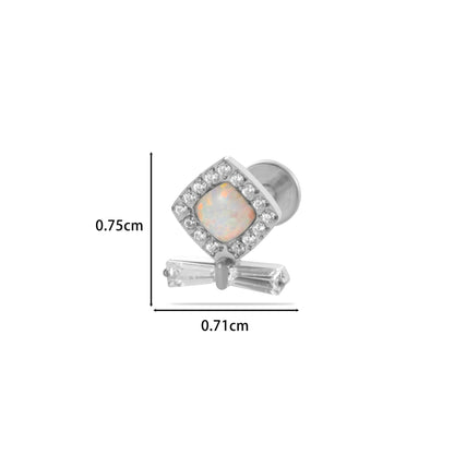 F136 Titanium Butterfly Star Moon Lip & Cartilage Stud with CZ | Internally Threaded