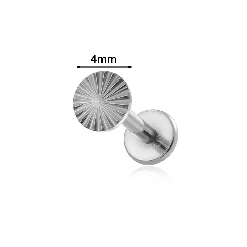 ASTM F136 Titanium Sun Threadless Labret Stud – Push Pin Flat Back Cartilage & Lip Piercing