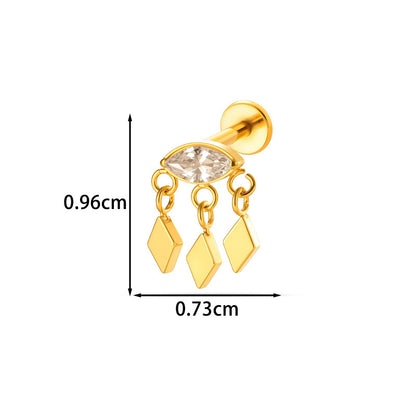 G23/F136 Titanium Micro CZ Internal Thread Piercing Jewelry – Christmas Tree, Rose, Comb & Bunny | 10 Styles