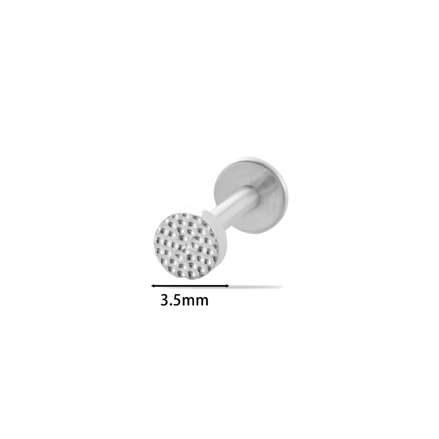 F136 Titanium Alloy Round Disc Hammered Texture Cartilage Piercing Lip Piercing Barbell – Fashionable Body Jewelry for Piercings
