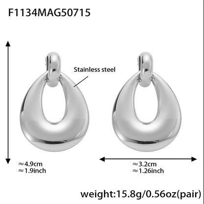 Geometric Multi-Layer Hoop Earrings Stainless Steel Statement Dangle Earrings – High Fashion Modern Jewelry | WANTI Jewelry