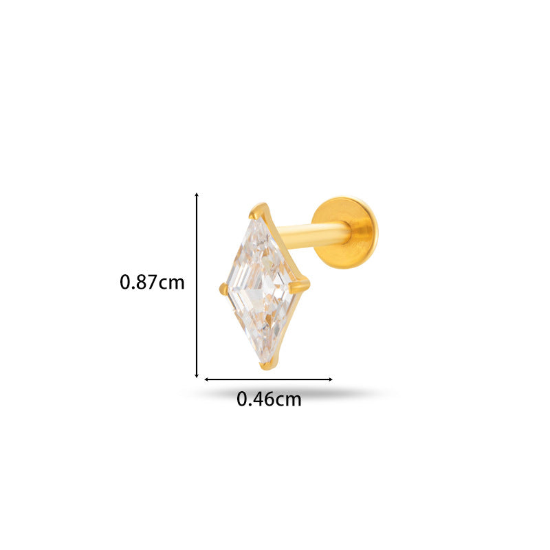 G23/F136 Titanium Flower Flat Back Labret Stud – 9 Designs | Hypoallergenic Cartilage Piercing Jewelry