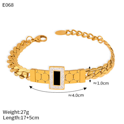 Trendy Stainless Steel Chain Jewelry Set – Rings, Bracelet, Earrings, Necklace & Bangle